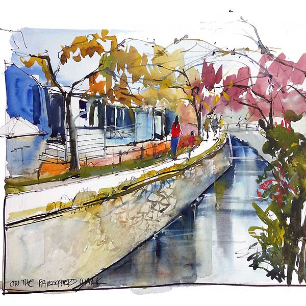 biwa canal, kyoto, autumn, sketching group,  painting holidays, craig penny, 